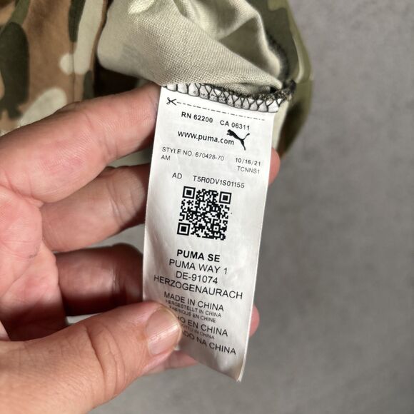 Puma T Shirt Men’s Size M Athletic Fit Camo Stretch Logo - Picture 8 of 11